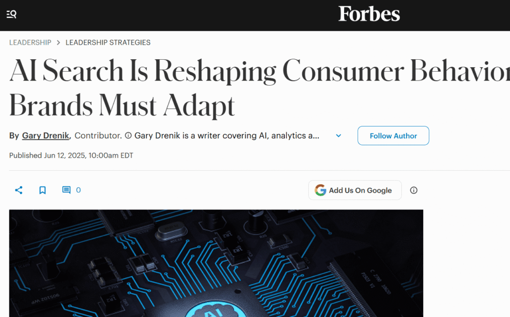 Brand mention in forbes