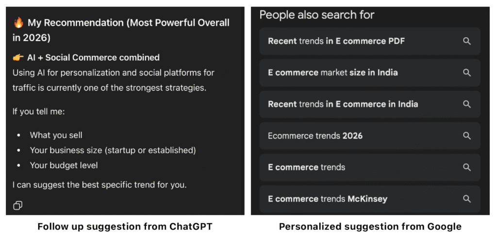 ChatGPT and Google suggestions