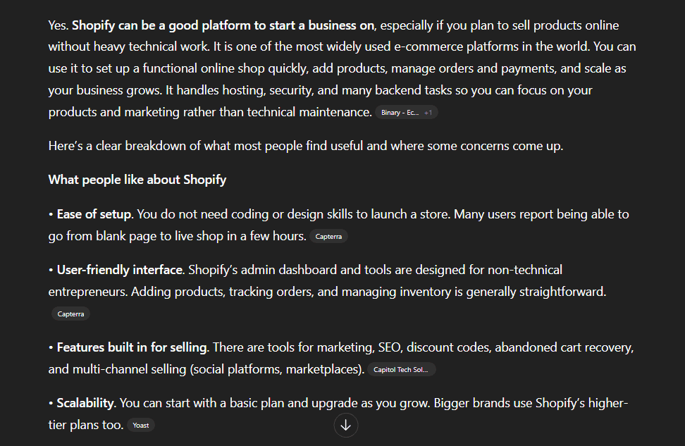 ChatGPT query response