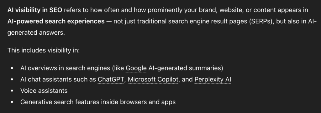 ChatGPT response for query