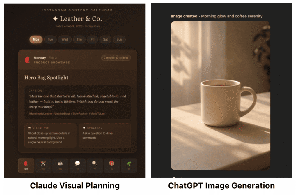 Claude vs ChatGPT visual content generation