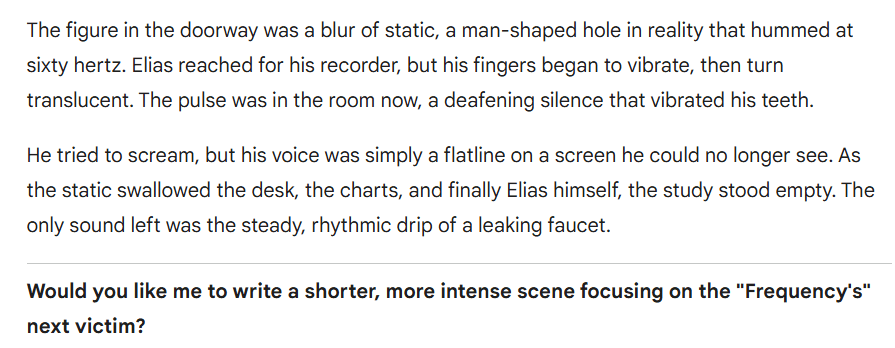 Gemini’s creative writing responses