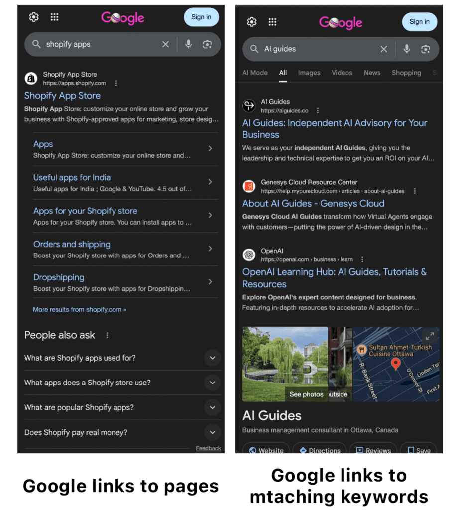 Google form of content