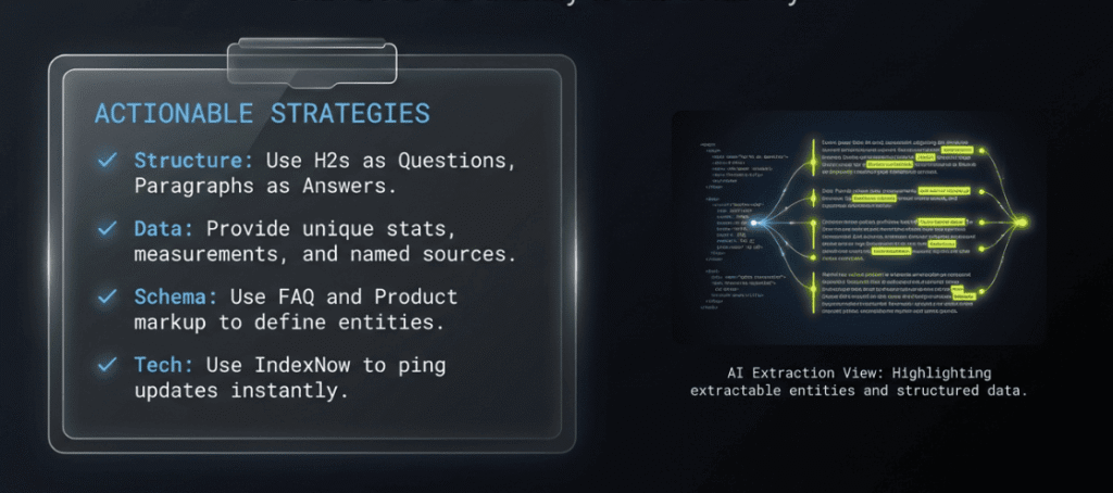 Illustration of AI optimized content structure and entities
