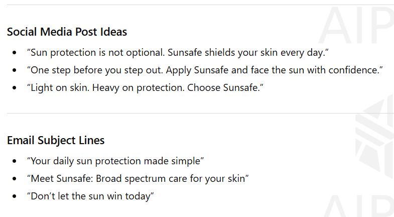 Social media posts ideas & email subject lines from ChatGPT's reasponse