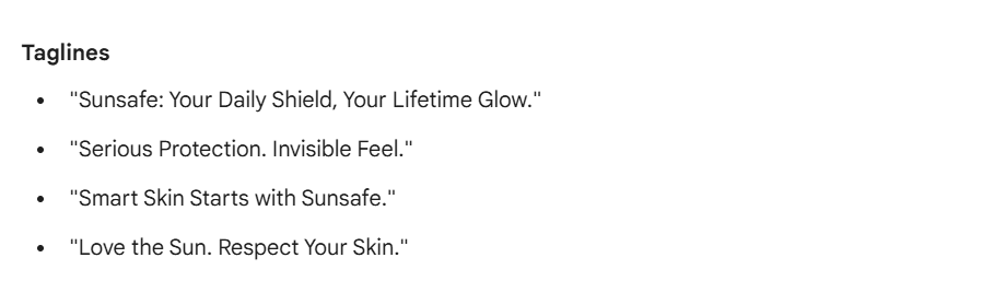 Taglines from Gemini’s response