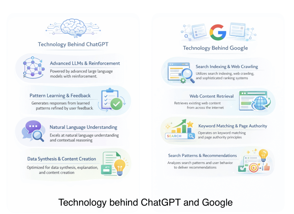 Technology behind ChatGPT and Google