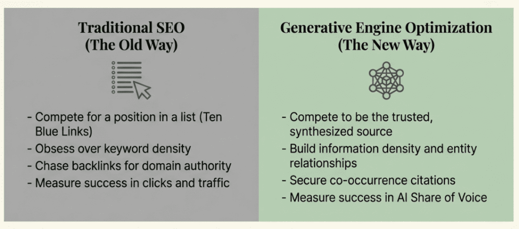 Comparison between traditional search tactics and AI strategies