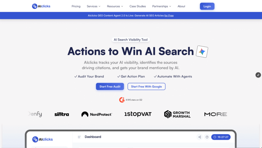 AI clicks home page