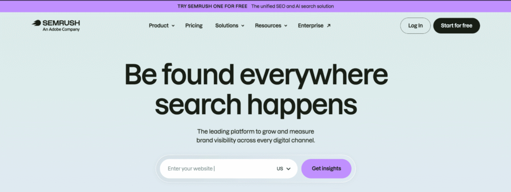 Semrush home page