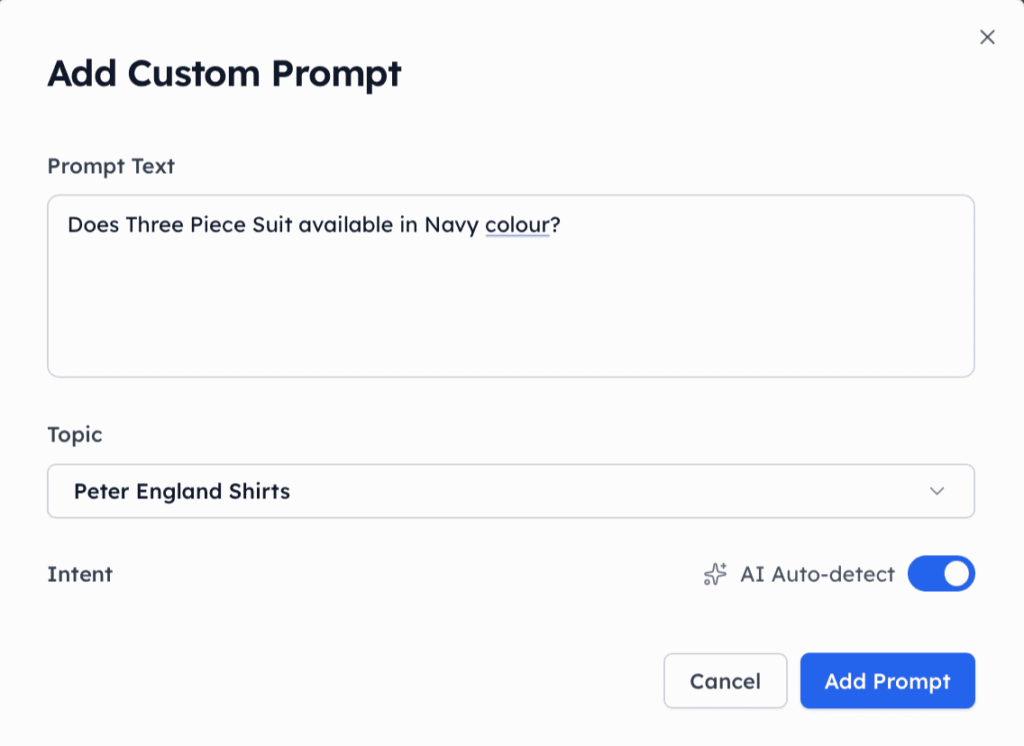 TMV add new prompt