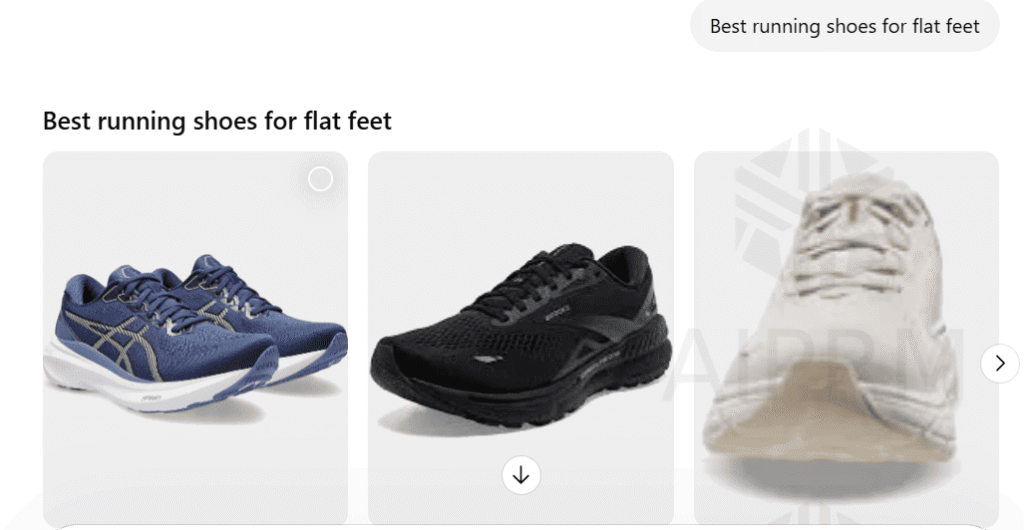 AI scanning category page content chunks for answers