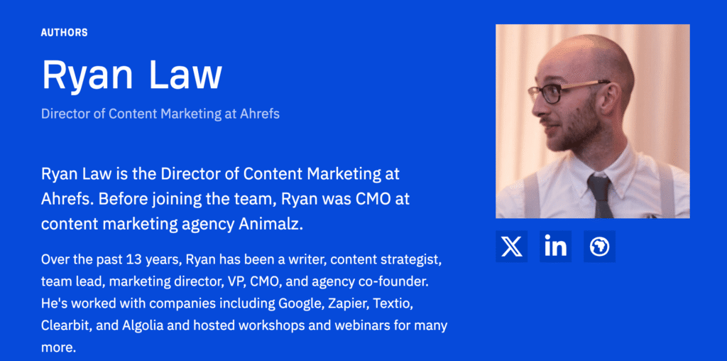 Author credentials example