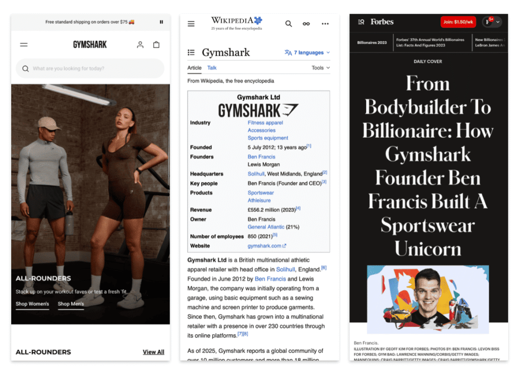 Brand example with third-party mention and press coverage