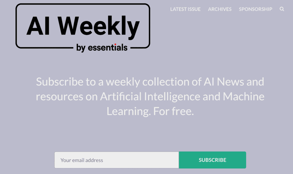 Weekly newsletter example