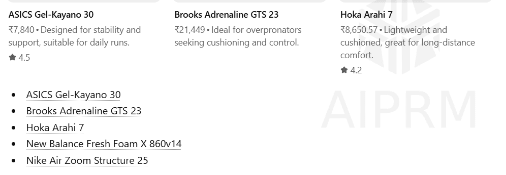 AI scanning category page content chunks for answers