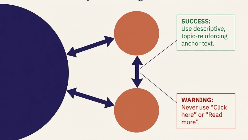 Diagram showing semantic interlinking between pillar and cluster