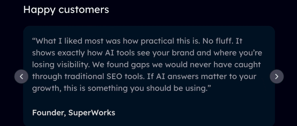 TMV customer review