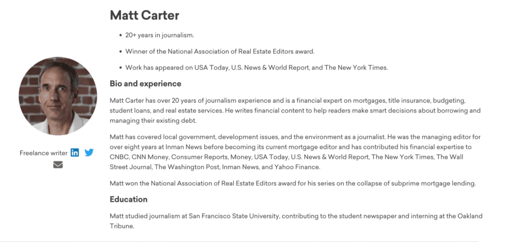 Another Author bio example