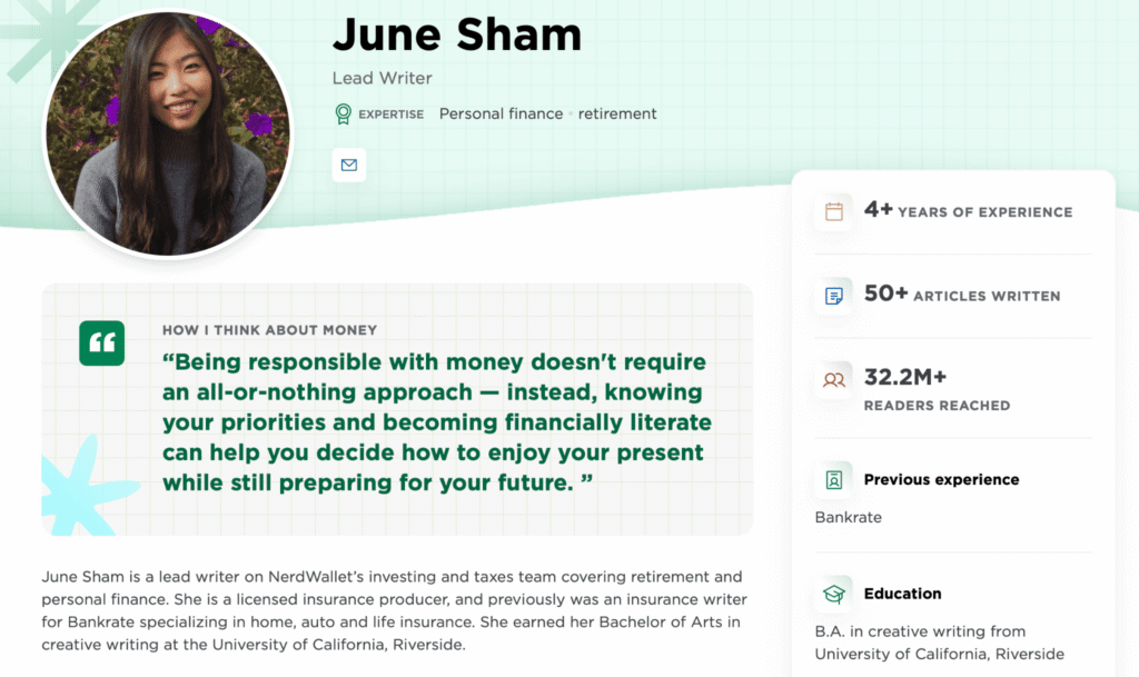 3rd Example of Author bio