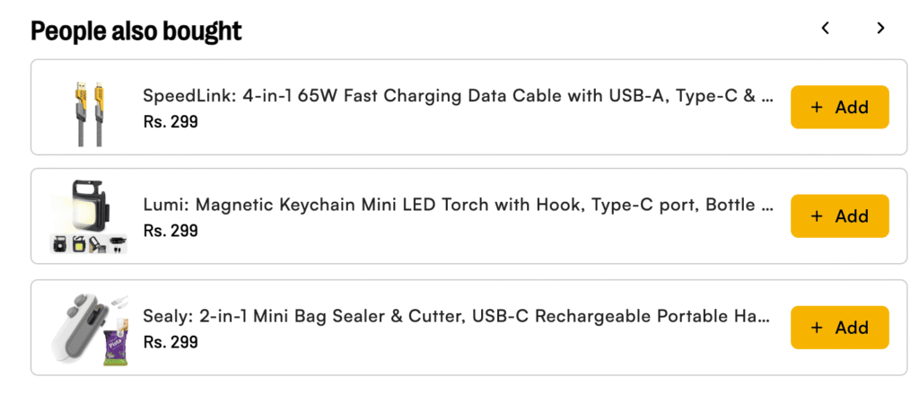 Product recommendations - people also bought