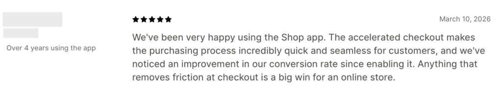 User review for app experience
