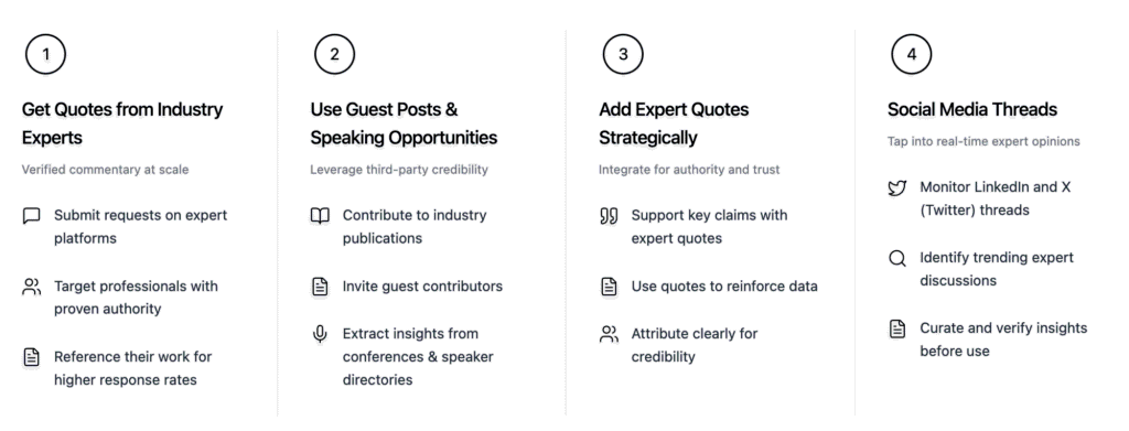 Where to source expert quotes
