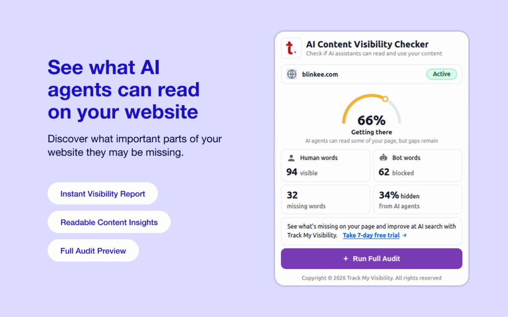 AI content visibility checker Chrome extension