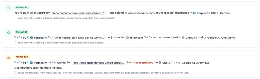 Track My Visibility prompt coverage gap with query