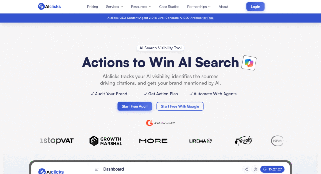 AIClicks home page