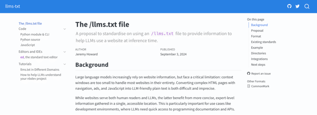 LLM.txt document page