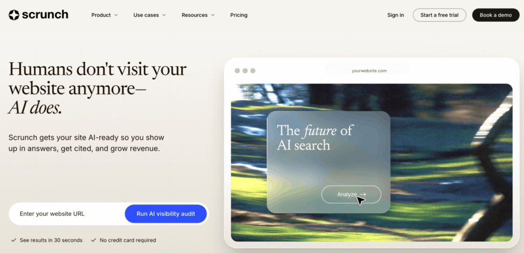 Scrunch AI home page